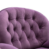 Velvet Swivel Accent Chair with Ottoman, Modern Chaise Lounge Chair with Metal Frame and Footstool, Comfy Armchair Reading Chair