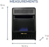 ML100TBAHR Ventless Propane Gas Blue Flame Space Heater with Thermostat Control