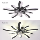 Garwarm Dimmable Ceiling Fan with Light and Remote Control, 27" Small Flush Mounted Ceiling Fan