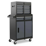 2 - in - 1 Rolling Tool Chest, 5-Drawer Tool Storage Cabinet with Wheels, Adjustable Shelf, Tool Box Organizer for Garage Warehouse Workshop