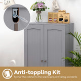 Spaco 17-Tier Kitchen Small Pantry Cabinet with 2 Doors and 6 Adjustable Shelves, Cabinet Pantry, Freestanding 5-Tier Shelving Pantries