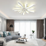 Garwarm Dimmable Ceiling Fan with Light and Remote Control, 27" Small Flush Mounted Ceiling Fan