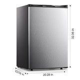 KNDKO 3.2cu.ft Upright Freezer, Compact Freezer with Removable Shelves, Adjustable Thermostat for Home/Kitchen/Office, SILVER