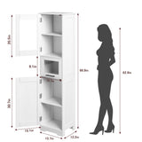 Bathroom Cabinet, Tall Storage Cabinet with Doors and Adjustable Shelf, Freestanding Floor Pantry Cabinet