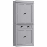 Spaco 17-Tier Kitchen Small Pantry Cabinet with 2 Doors and 6 Adjustable Shelves, Cabinet Pantry, Freestanding 5-Tier Shelving Pantries