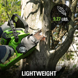 Greenworks 40V 12" Cordless Chainsaw with 2.0 Ah Battery & Charger, 20262