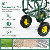Portable Garden Hose Reel Cart Holds 300FT of 5/8" Large Capacity, Heavy - Duty Metal Hose Cart with 4 Wheels & Storage Basket for Lawn Yard