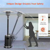 50,000 BTU Propane Patio Heater, Standing Stainless Steel Outdoor Heater with Wheels, Triple Protection, CSA Certified for Deck & Commercial