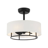 Kaiti 20 inch Drum Shade Ceiling Fan with Remote Control and Dimmable Lights - Matte Black