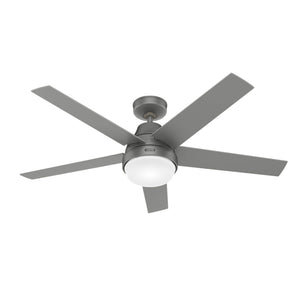 Hunter 52 - Inch Aerodyne Matte Silver Ceiling Fan with LED Light