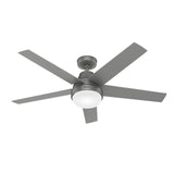 Hunter 52 - Inch Aerodyne Matte Silver Ceiling Fan with LED Light