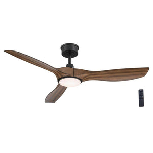 Home Decorators Collection YG825A - NI Marlon 52 in. Integrated LED Indoor Natural Iron Ceiling Fan with Brazilian Walnut Blades and Remote Control