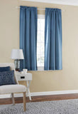Mainstays Room Darkening Solid Woven Window Curtain Panel Pair, 60x63, Blue